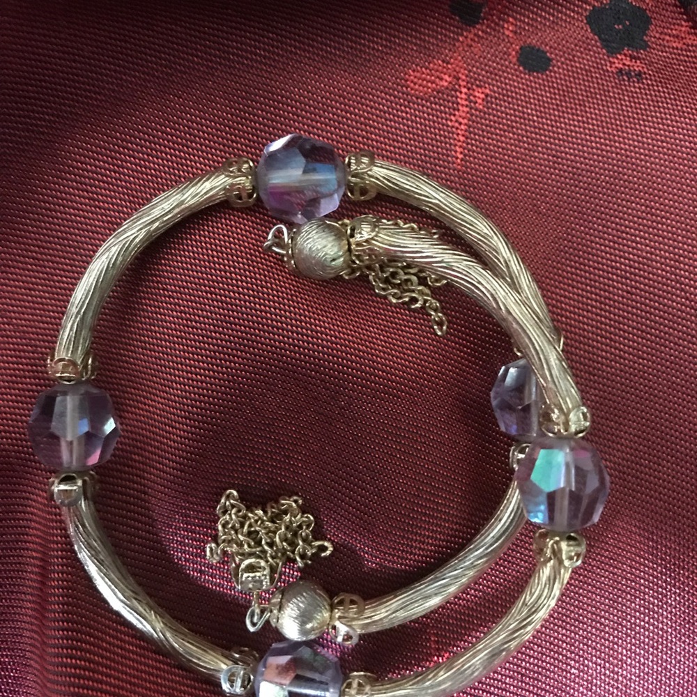 Vintage Goldtone and Glass Bracelet